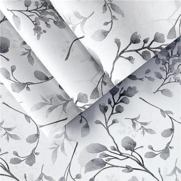 Grey Floral Peel and Stick Wallpaper Floral Contact Paper 17.7 inch×196.8inch Fl - Picture 1 of 6